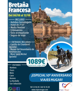 BRETAÑA FRANCESA " 06/08 al 12/08 "